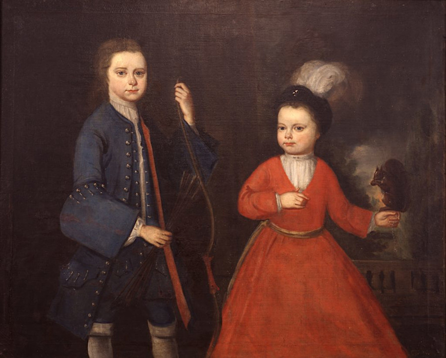 Charles Bridges painted Benjamin and Ludwell Grymes, two sons of John and Lucy Ludwell Grymes, between 1735-1744