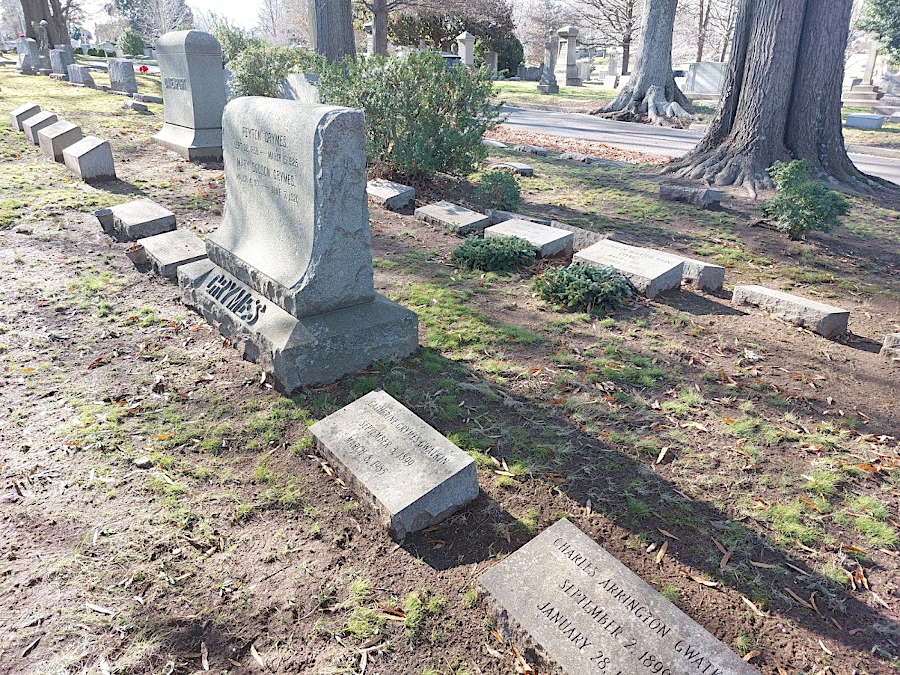 plot at Hollywood Cemetery with Peyton Grymes, Mary Cox Dodson, and several of their children