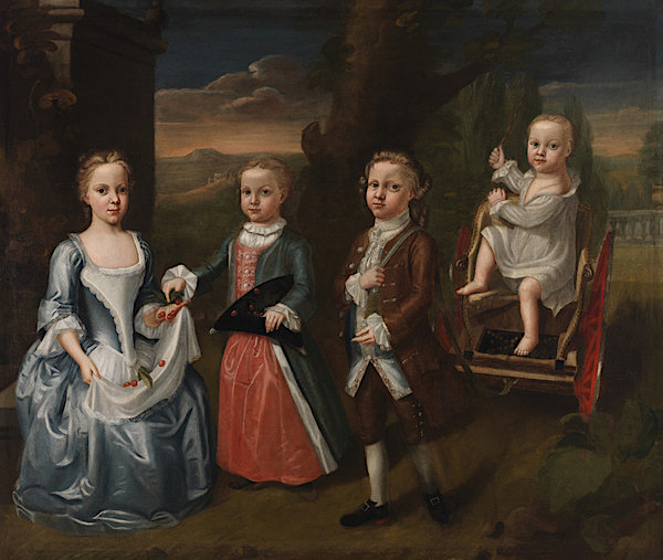 Philip Grymes children from left to right: Lucy Grymes, John Randolph Grymes, Philip Ludwell Grymes, Charles Grymes